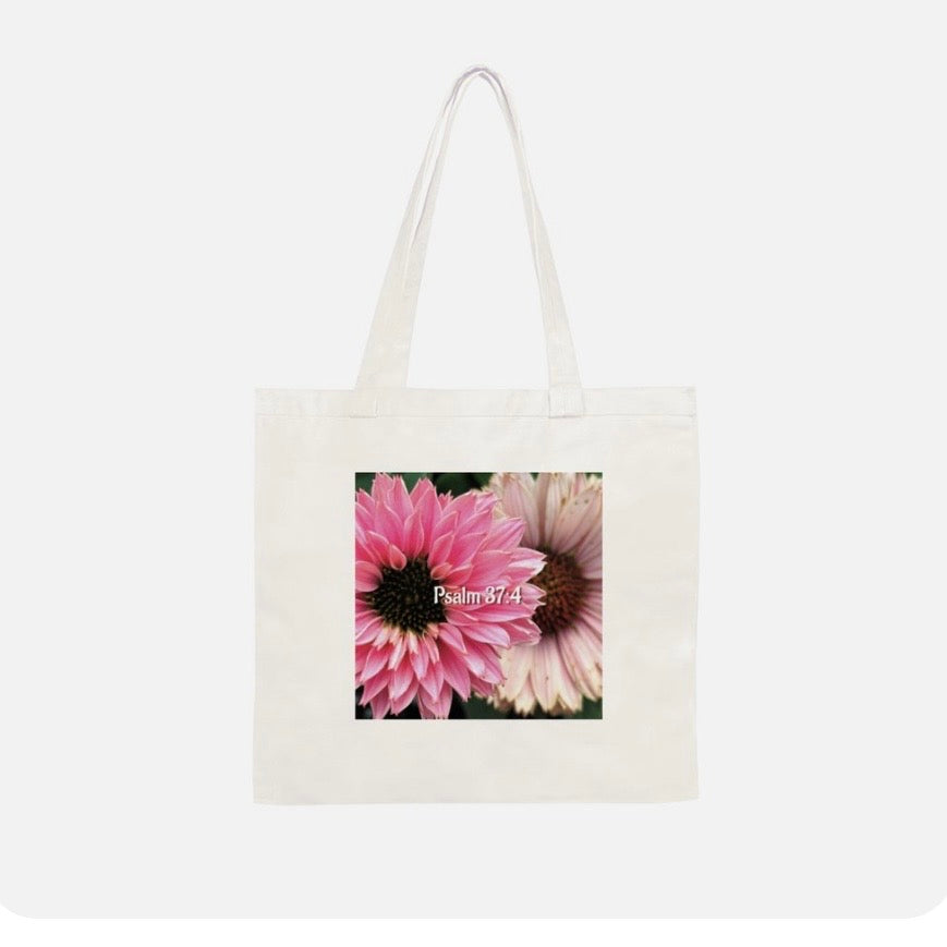 Pink Floral Tote Bag