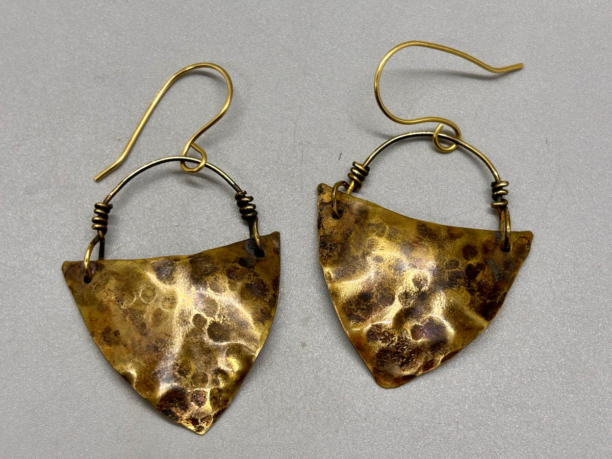 Bronze Shield Style Earrings B