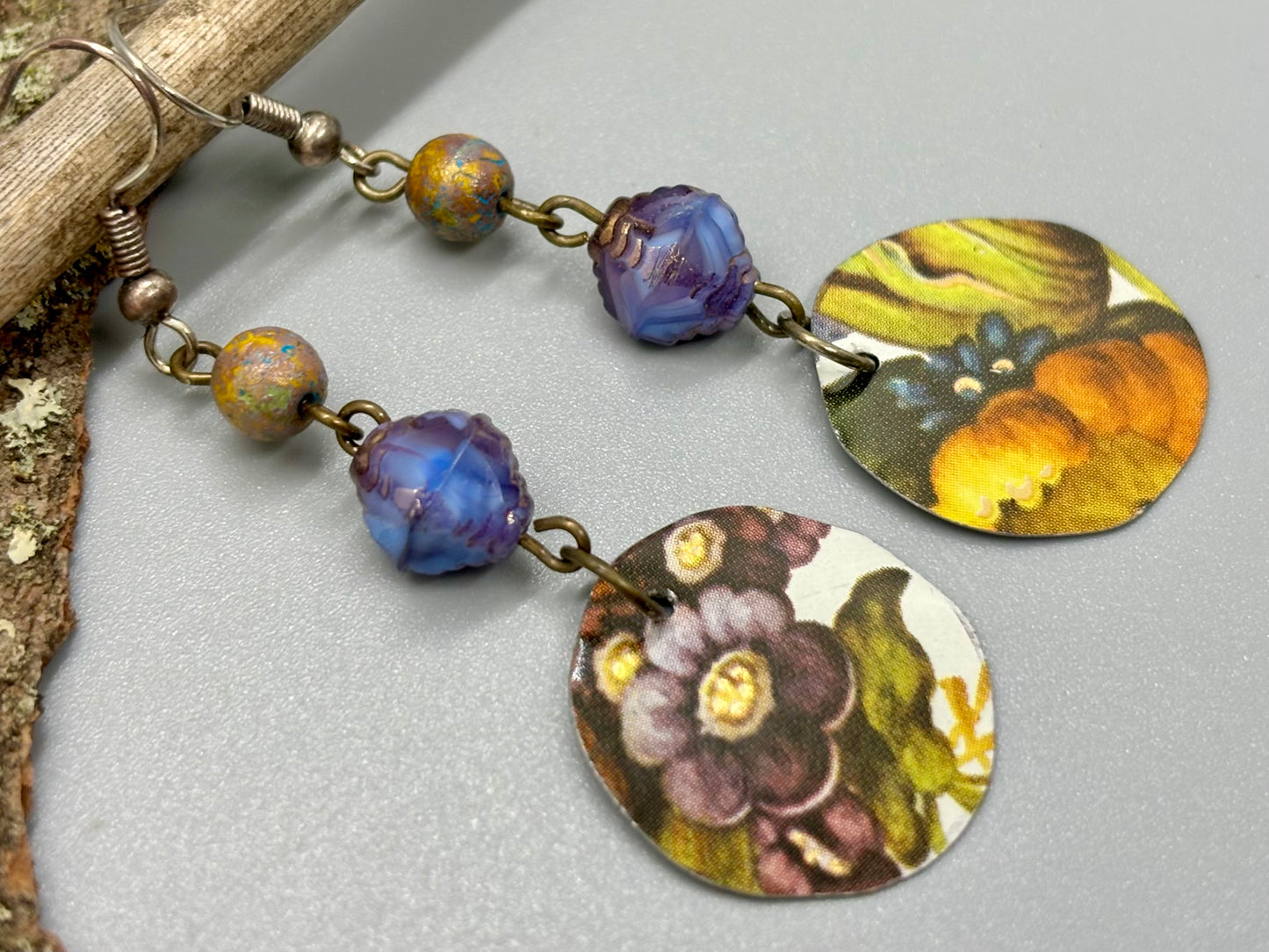 Periwinkle Orange Dangle Earrings