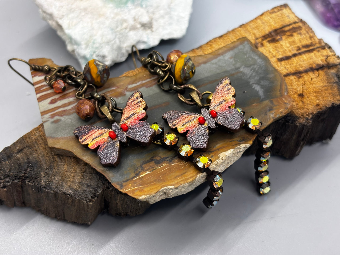 California Girl Butterfly Heart Earrings