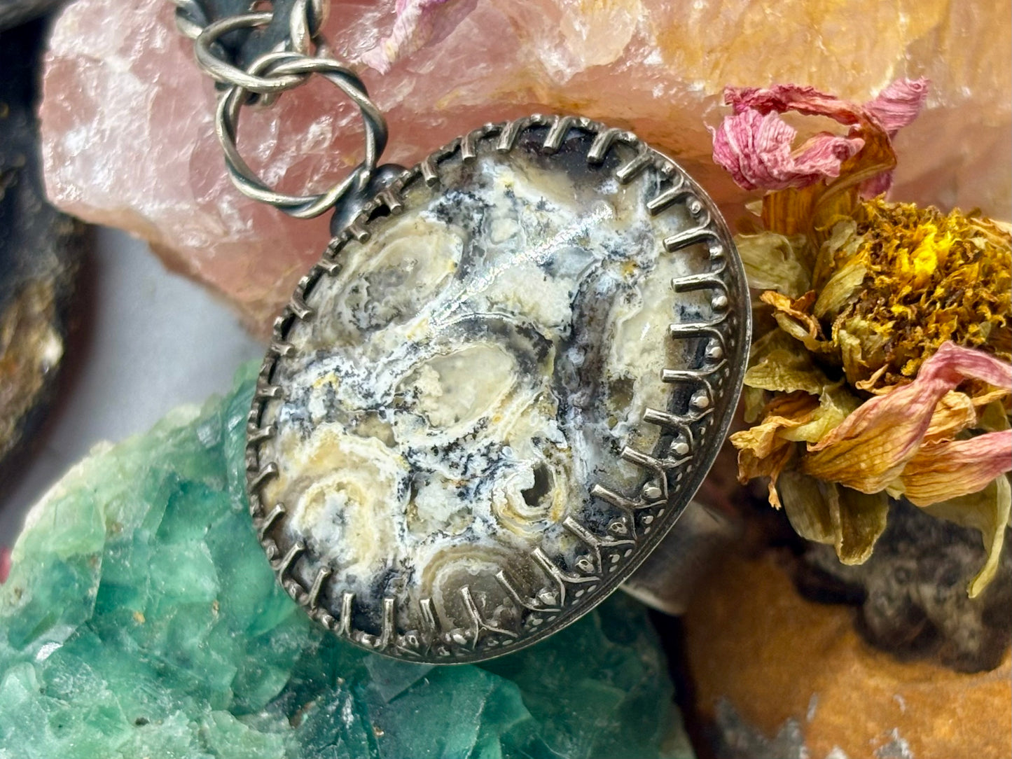 Sterling Silver Crazy Lace Agate Adjustable Ring