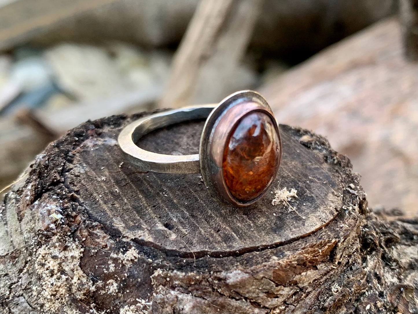 Cantera Opal Sterling Silver & Copper Stacker Ring Sz.9 (1pc.)