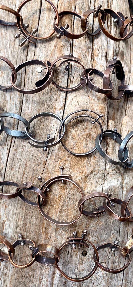 This chain is made out of wire, each link is hand forged 