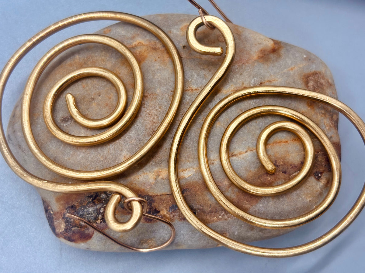 Brass Swirl Earrings