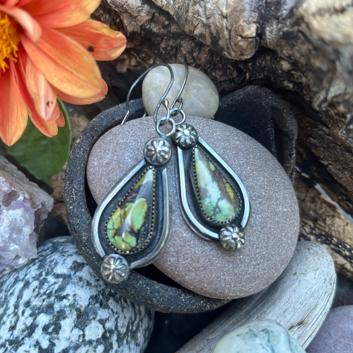 Sterling Silver Bamboo Mountain Turquoise Earrings