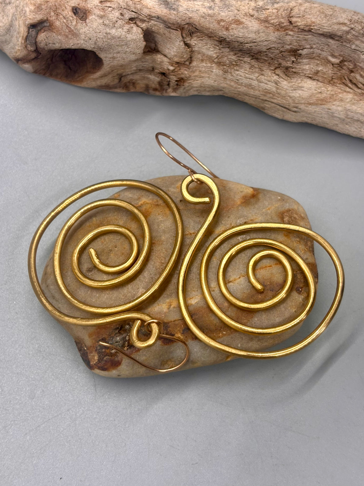 Brass Swirl Earrings
