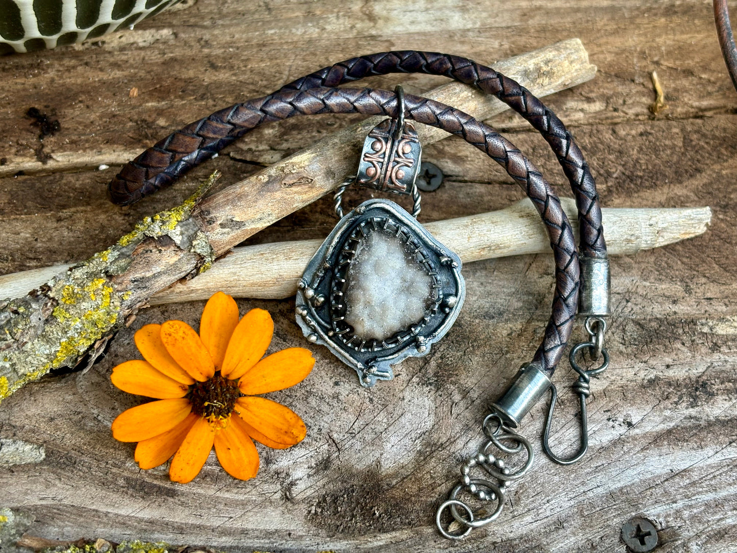 Dreamy White Druzy Choker Necklace