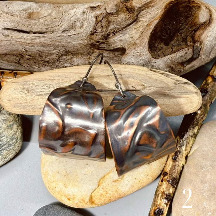 Bohemian Floral Stamped Hoop Earrings