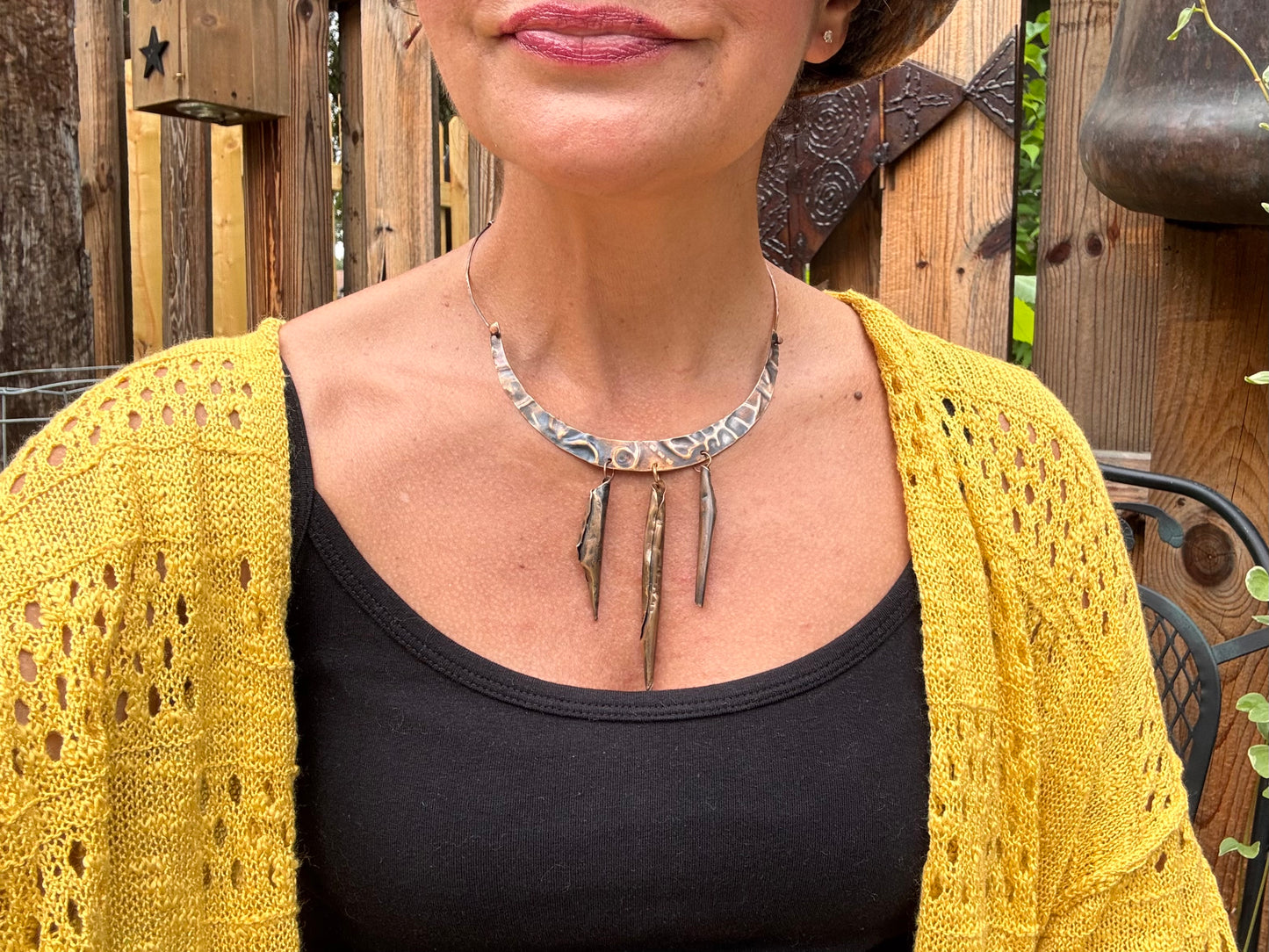 Bronze Pod Choker Necklace