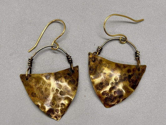 Bronze Shield Style Earrings B