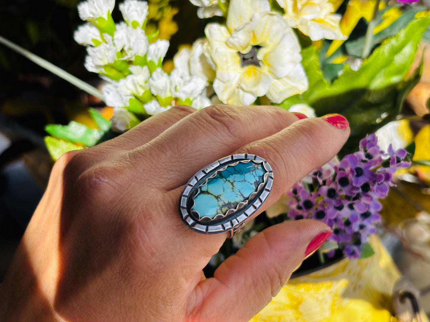 Sterling Silver Canyon Turquoise Adjustable Ring