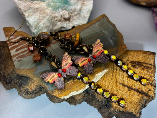 California Girl Butterfly Heart Earrings