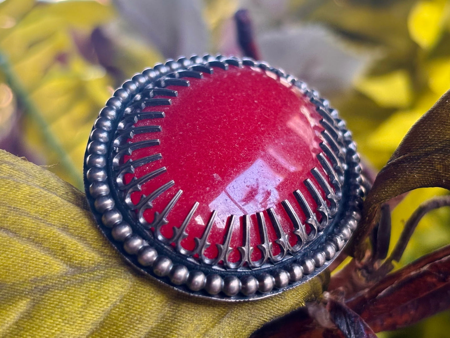 Natural Red Jasper dyed Sterling Silver Custom sized ring