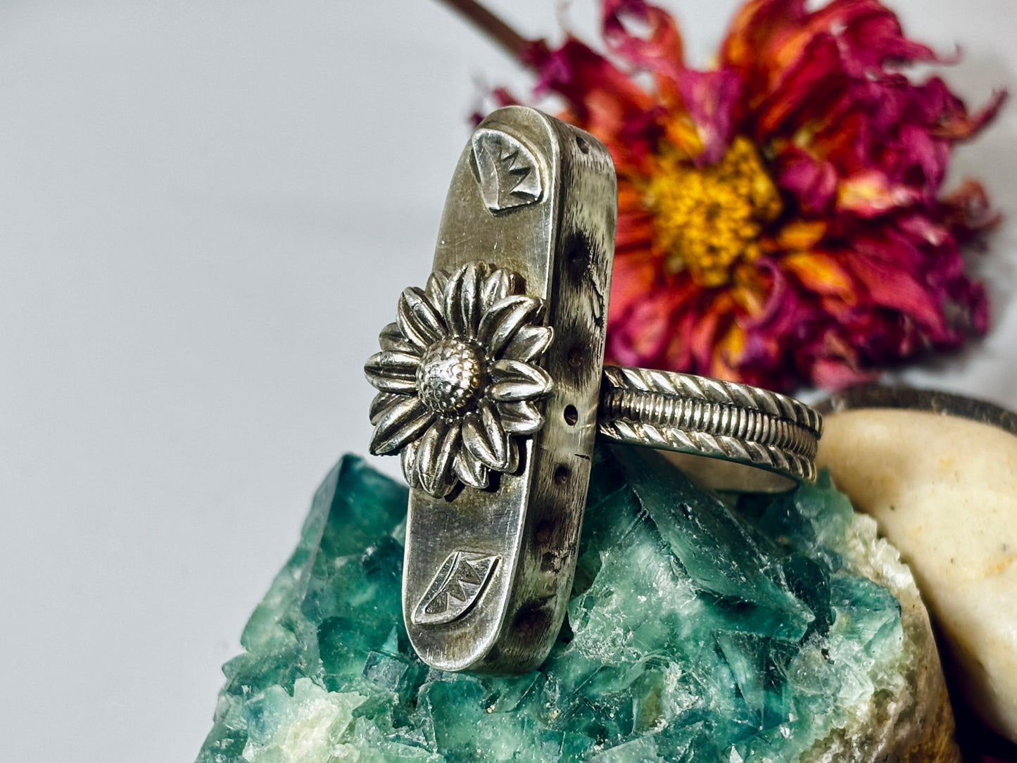 Sterling Silver Hollow Box Form Shaker Adjustable Ring # 2