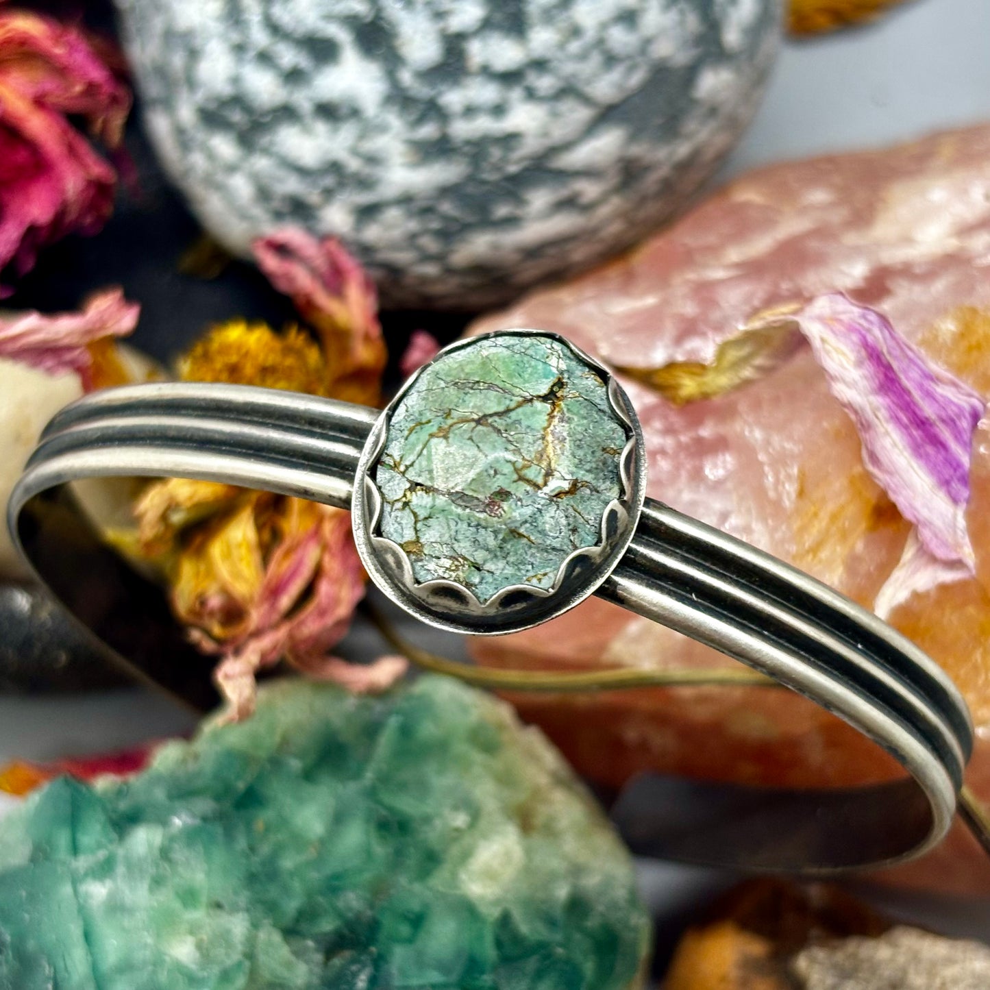 Sterling Silver Hubei Turquoise Bracelet # 1