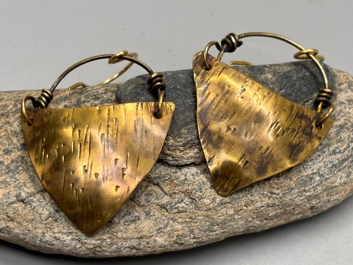 Shield Style Bronze Earrings