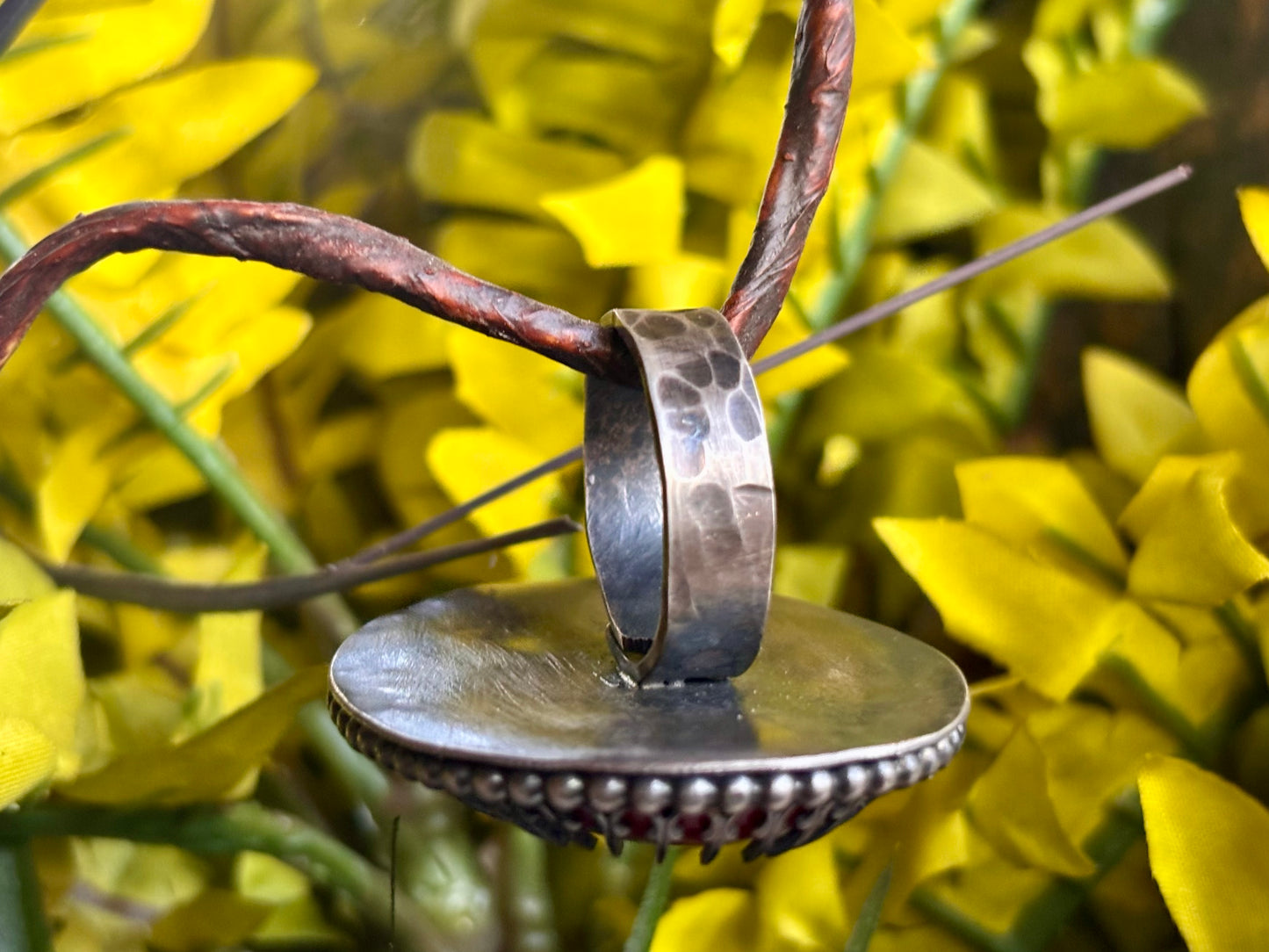 Natural Red Jasper dyed Sterling Silver Custom sized ring