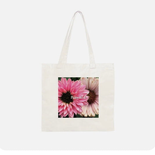 Pink Floral Tote Bag