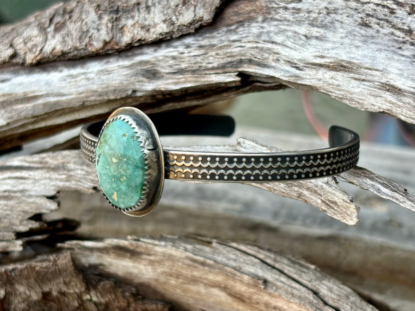 Sterling Silver Hubei Turquoise Bracelet # 2