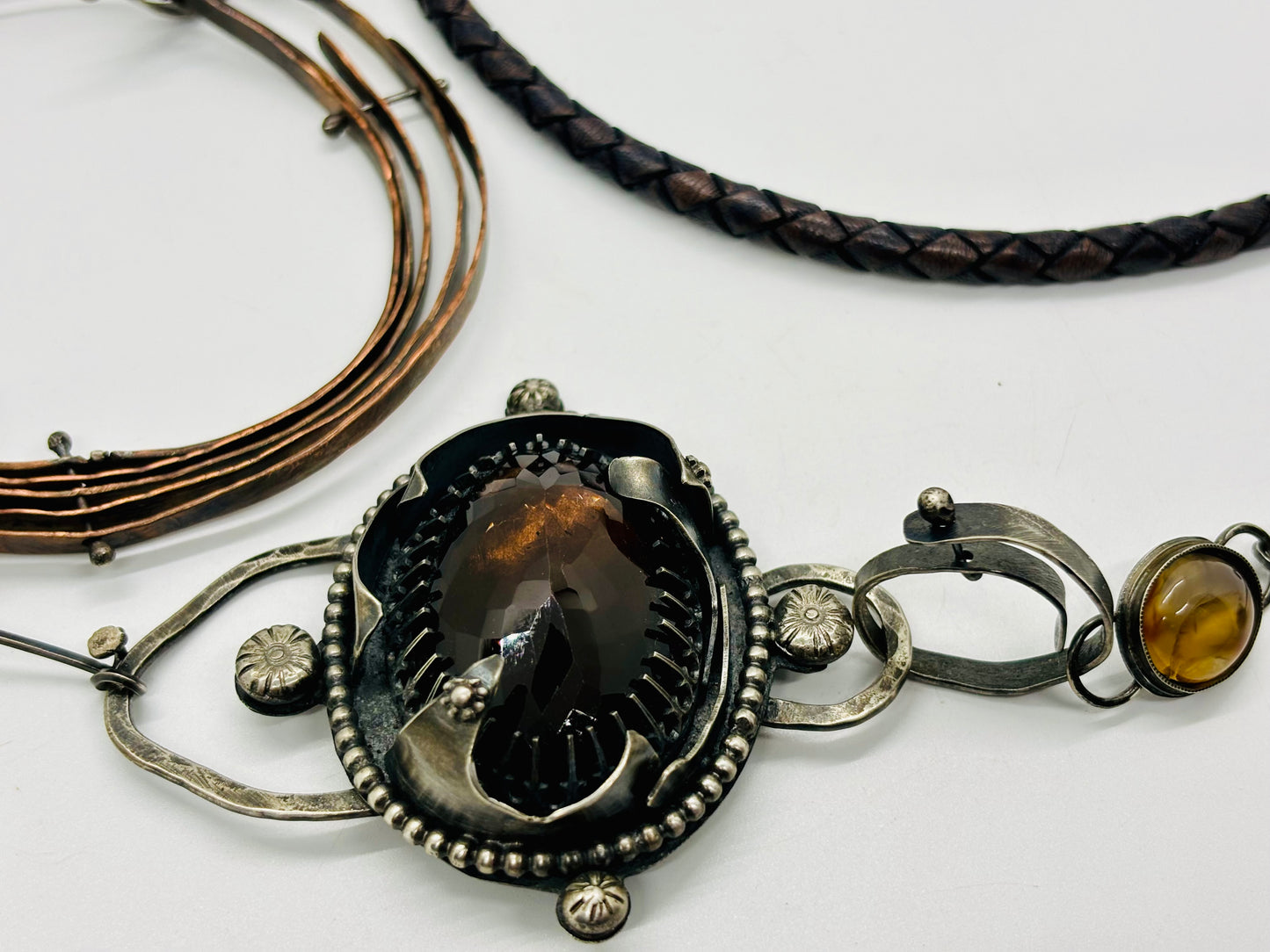 Smokey Quartz Agate Choker Necklace