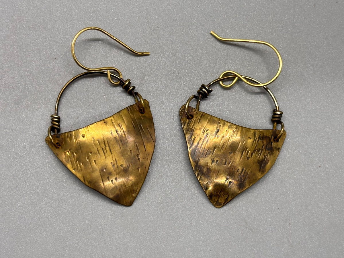 Shield Style Bronze Earrings