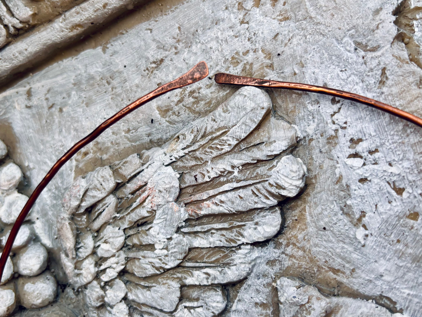 Copper Disk Drips of Silver Choker Necklace