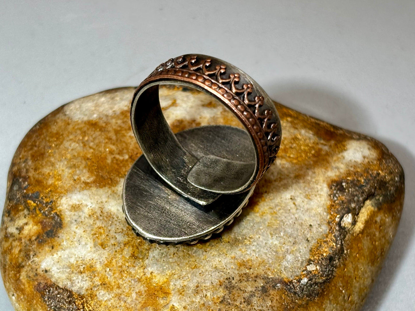 Sterling Silver Copper Hubei Turquoise Ring (F)