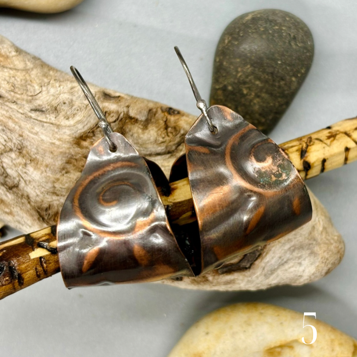 Bohemian Floral Stamped Hoop Earrings