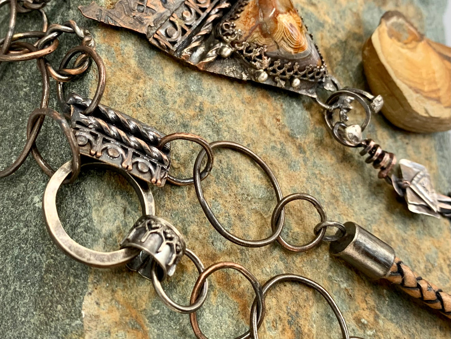 Crazy Lace Agate and Lemon Quartz Necklace