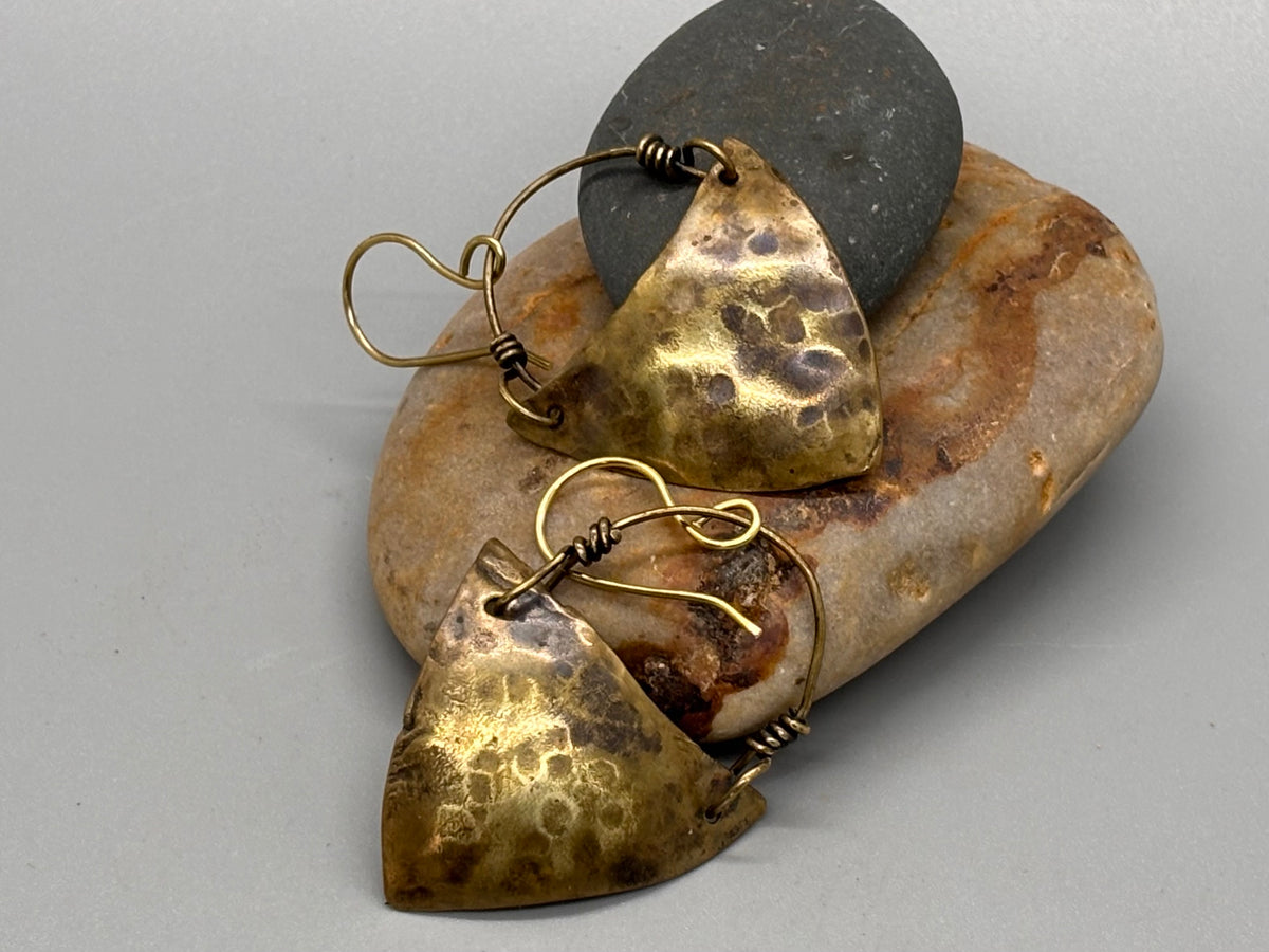 Hand forged Bronze Earrings A