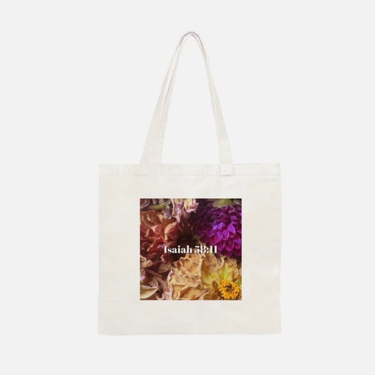 Purple Yellow Pink Floral Tote Bag