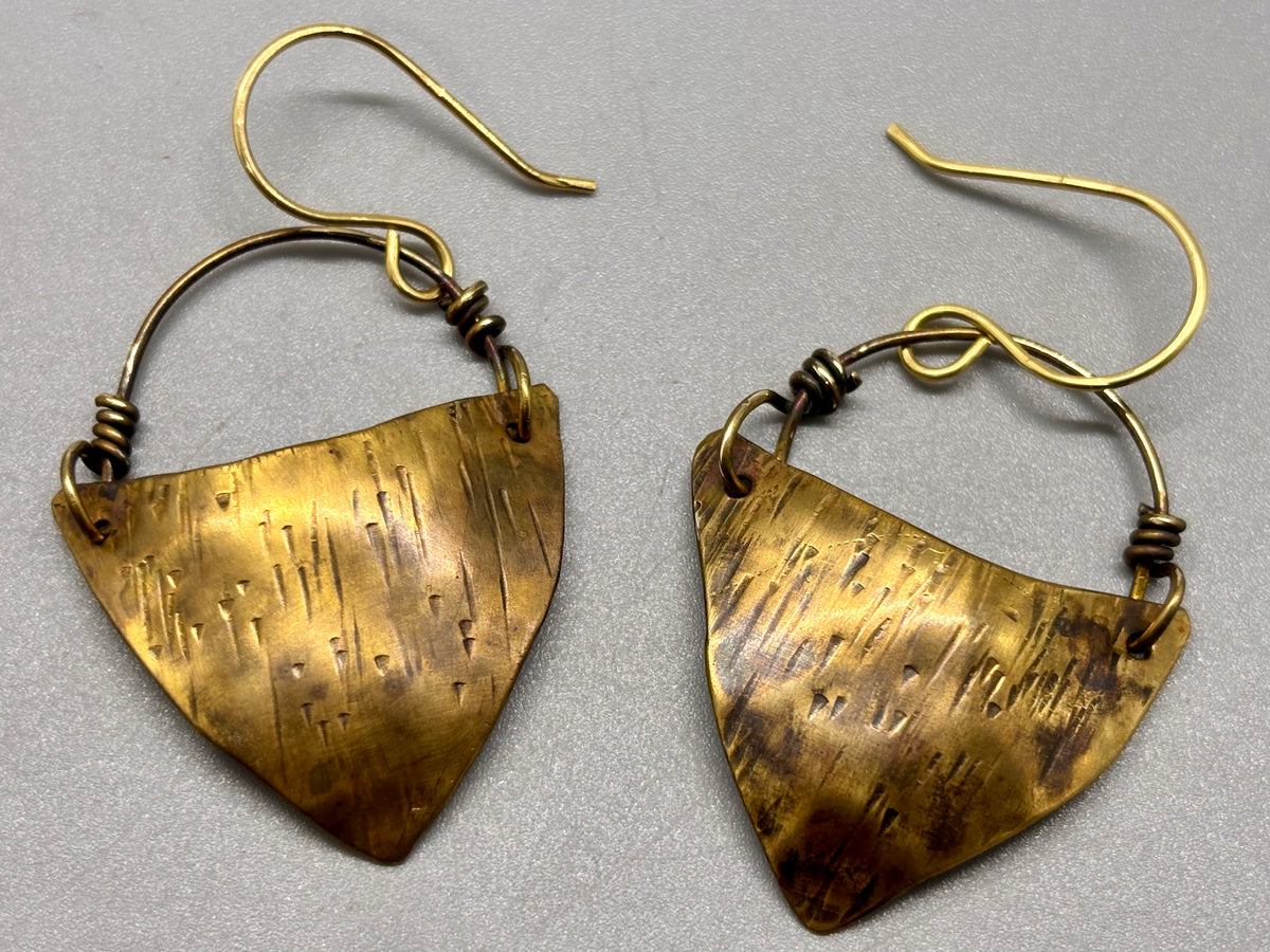 Shield Style Bronze Earrings