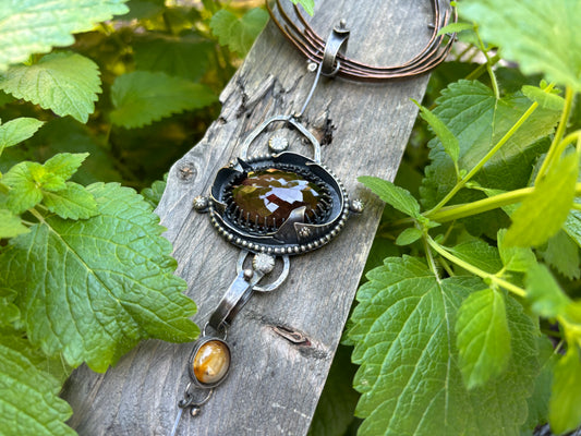 Smokey Quartz Agate Choker Necklace