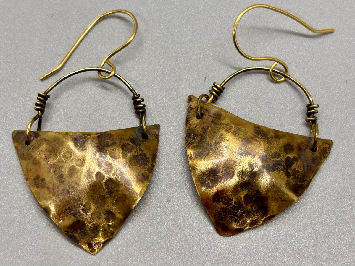 Bronze Shield Style Earrings B