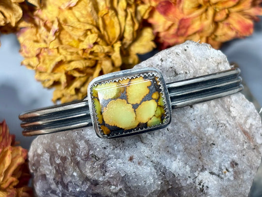 Open Cuff Sterling Silver Turquoise Bracelet # 9
