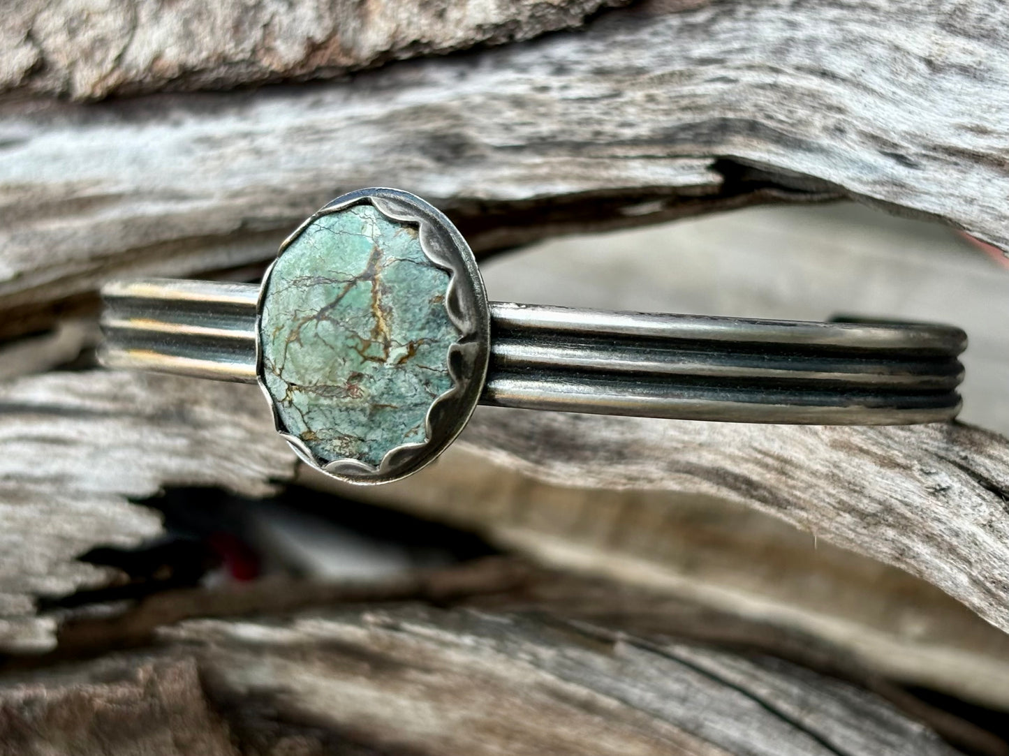 Sterling Silver Hubei Turquoise Bracelet # 1