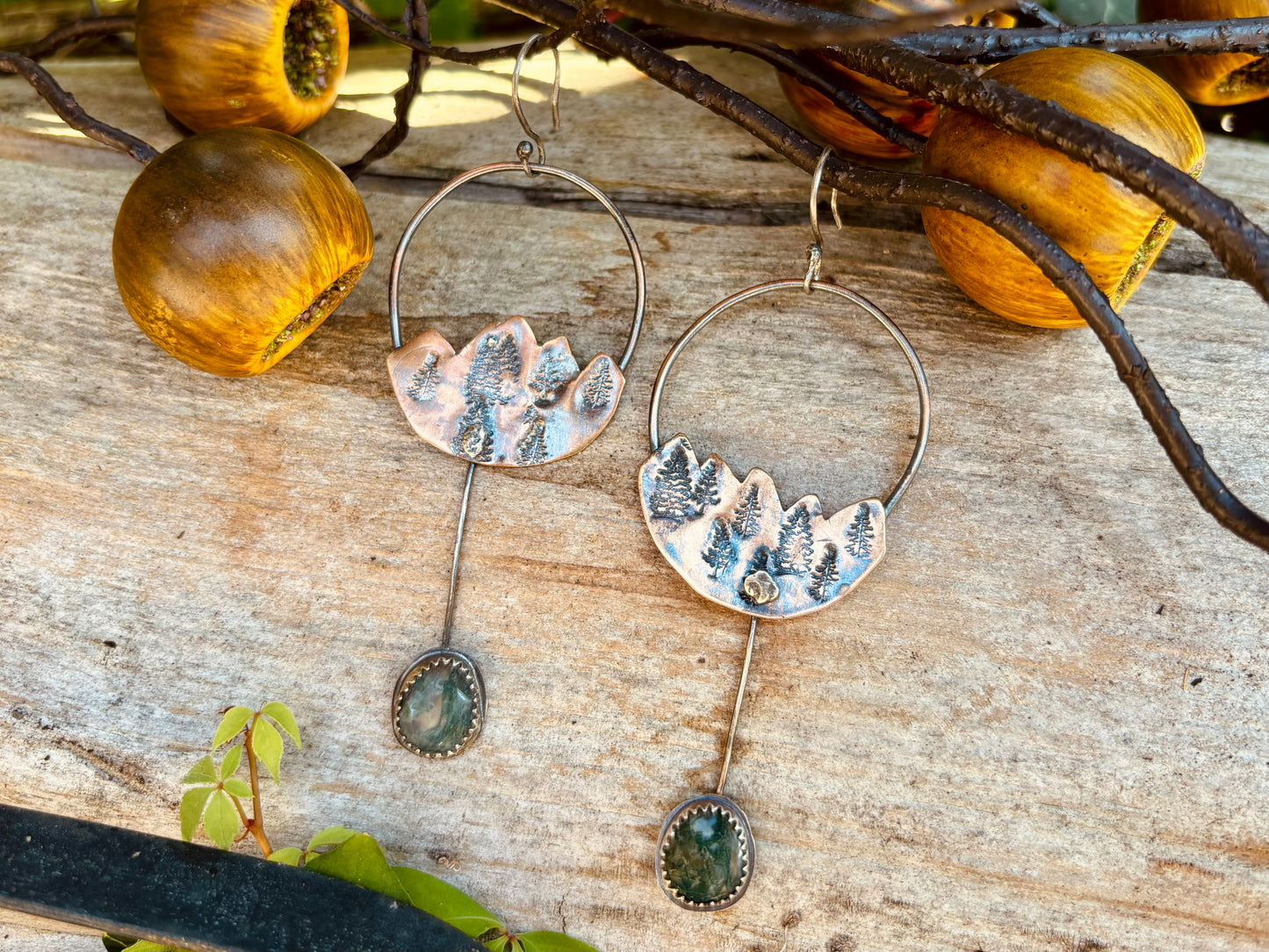 Evergreen Moss Agate Earrings