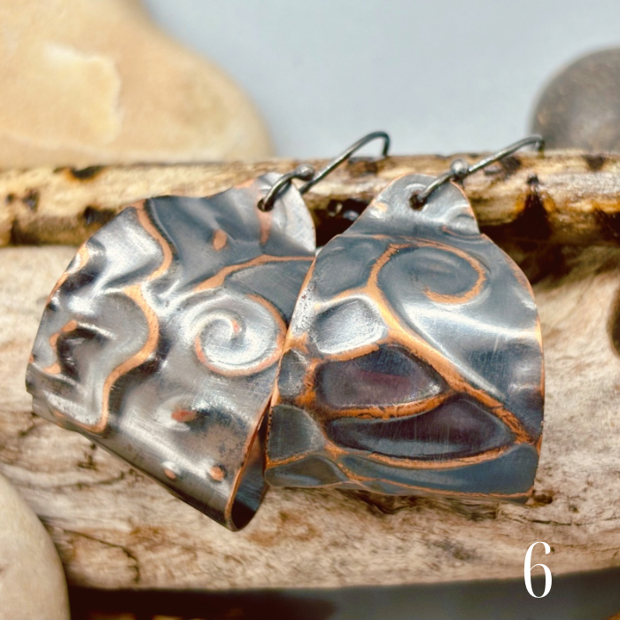 Bohemian Floral Stamped Hoop Earrings