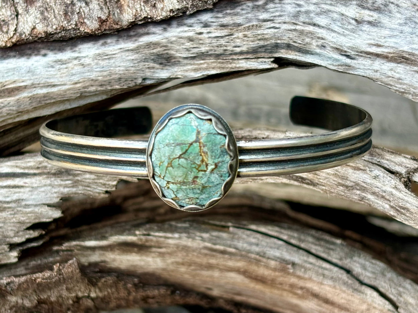 Sterling Silver Hubei Turquoise Bracelet # 1