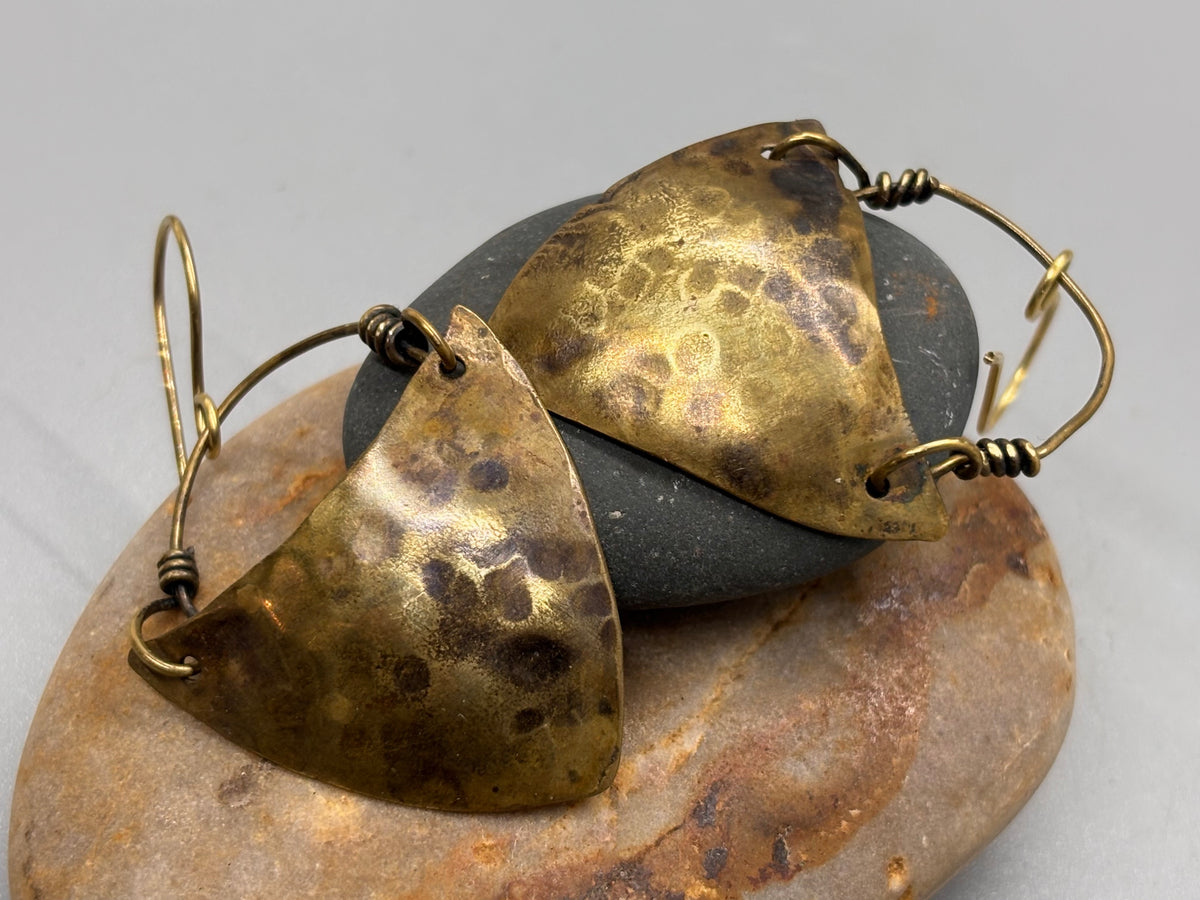 Hand forged Bronze Earrings A