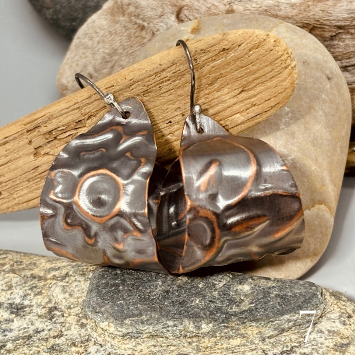 Bohemian Floral Stamped Hoop Earrings