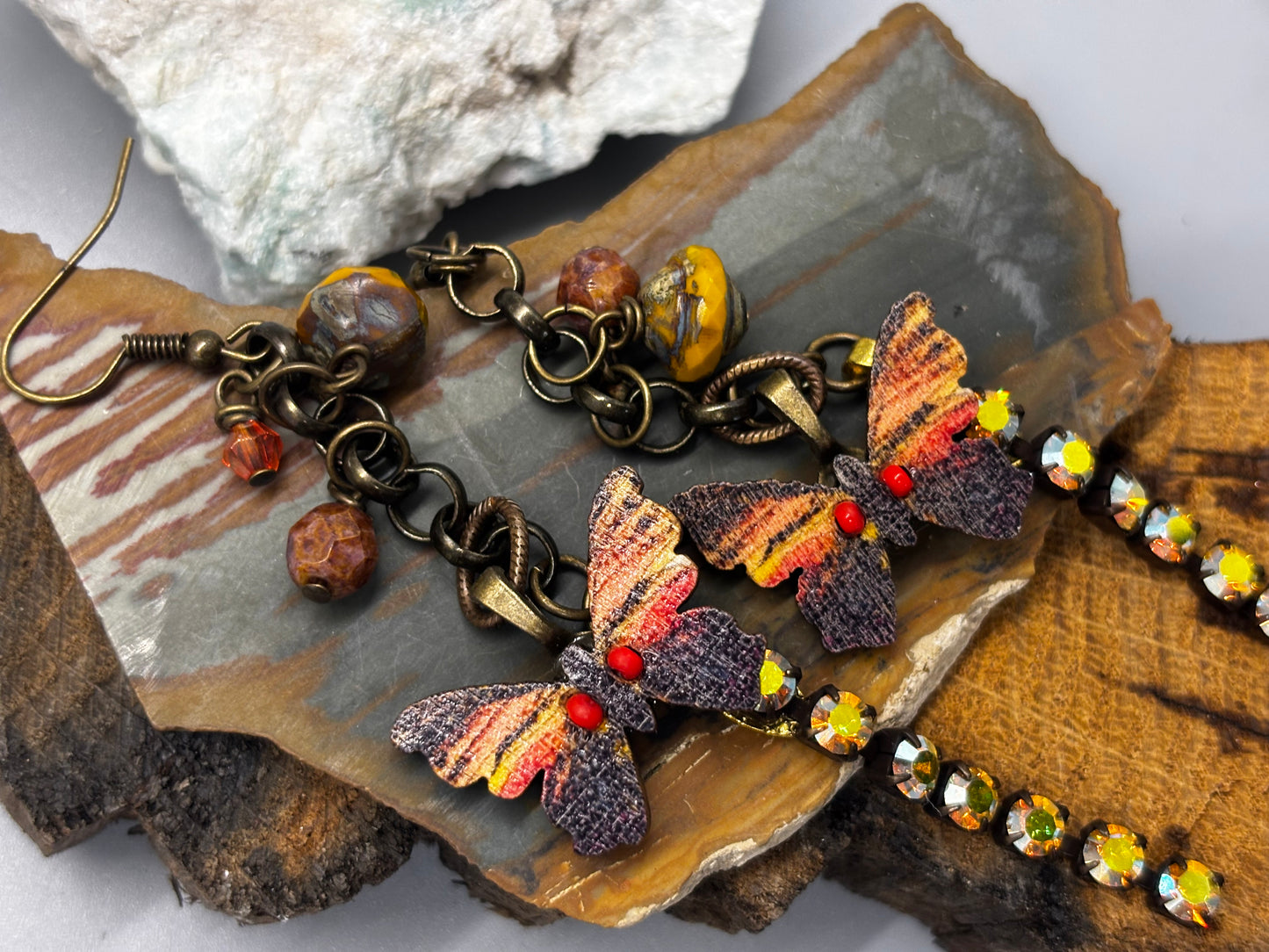 California Girl Butterfly Heart Earrings