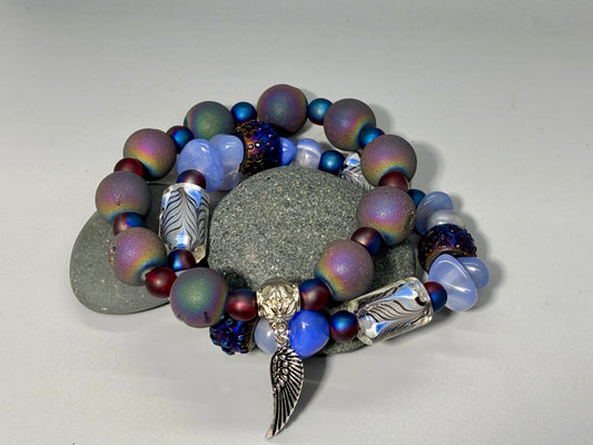 Boho Periwinkle Stretch Bracelet Set