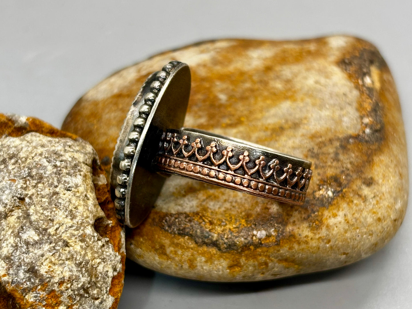 Sterling Silver Copper Hubei Turquoise Ring (F)