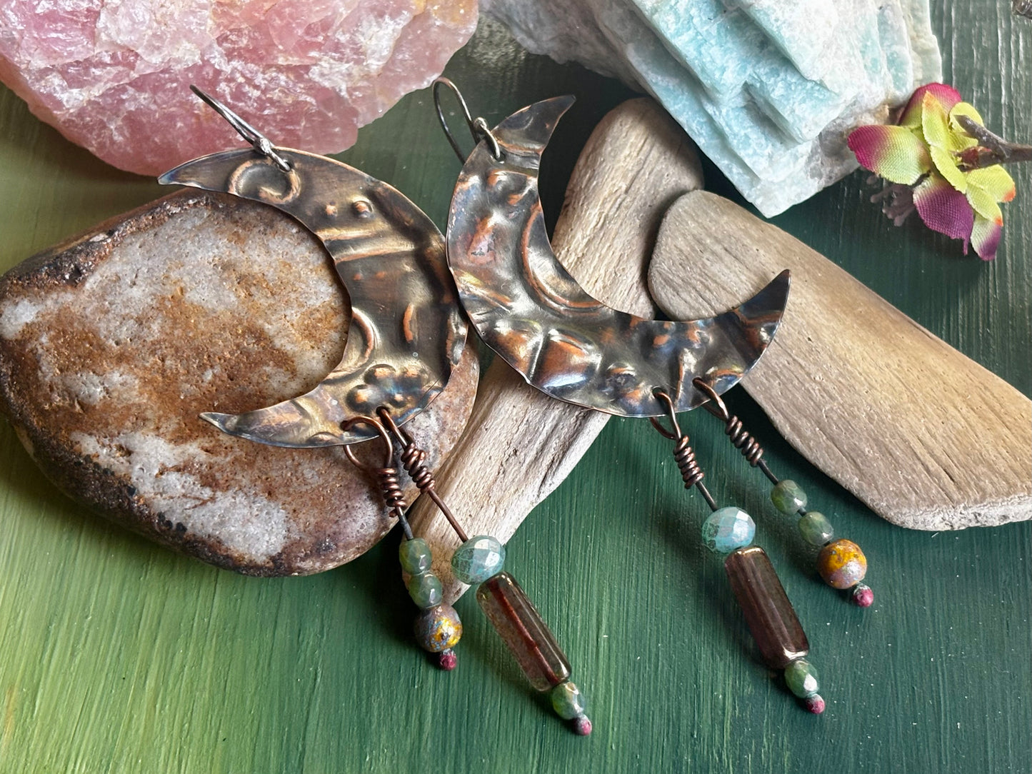 Bohemian Crescent Moon Earrings