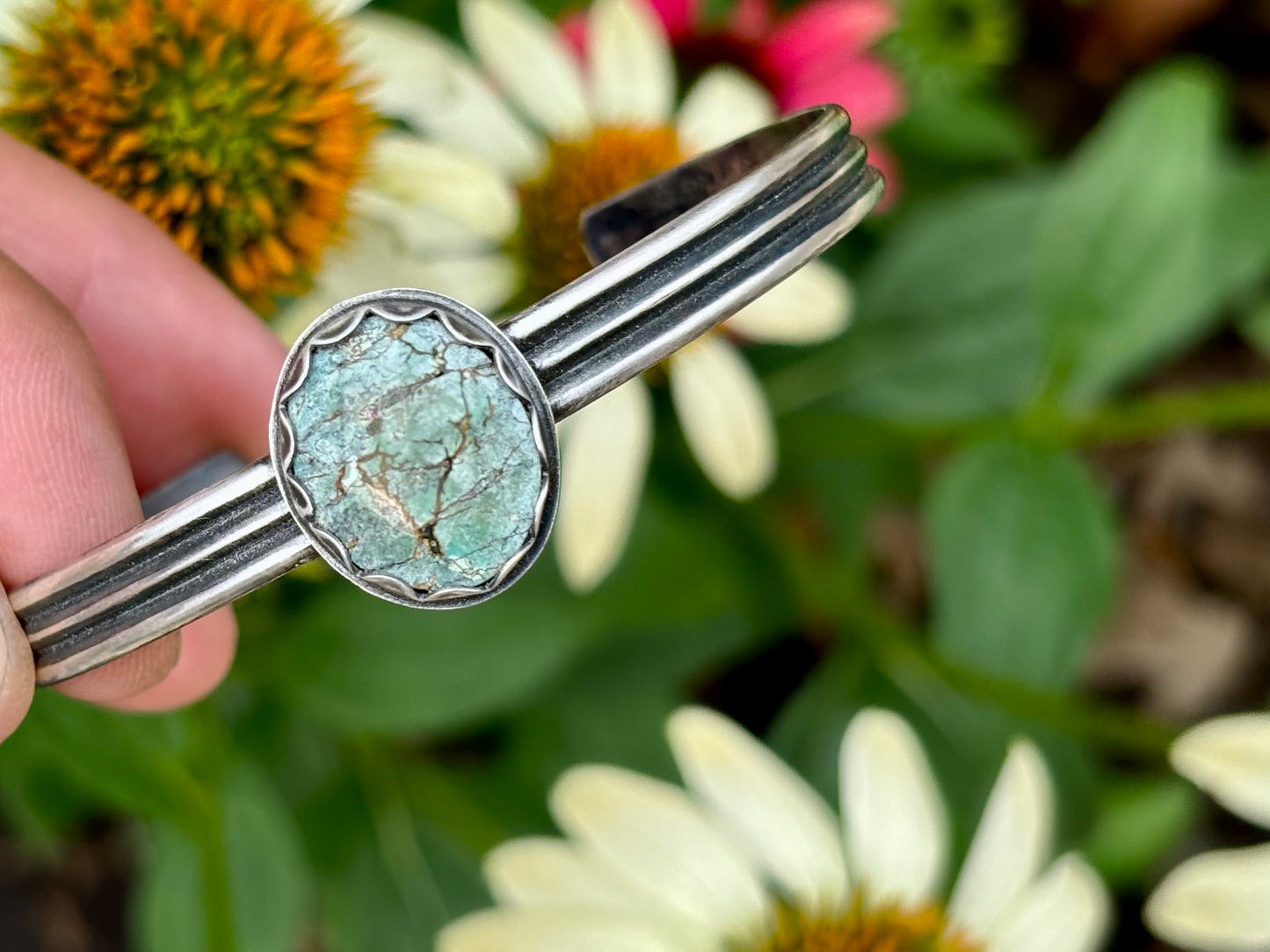 Sterling Silver Hubei Turquoise Bracelet # 1