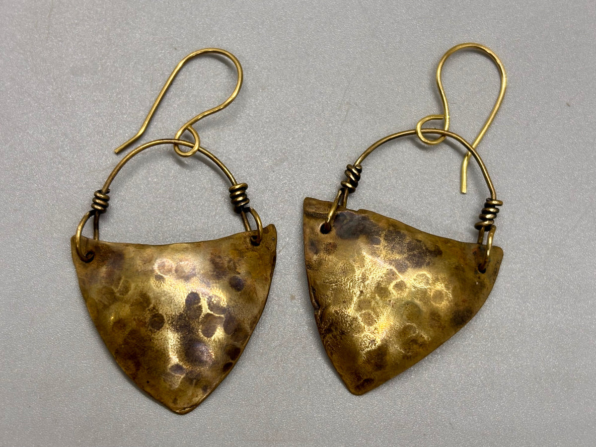 Hand forged Bronze Earrings A