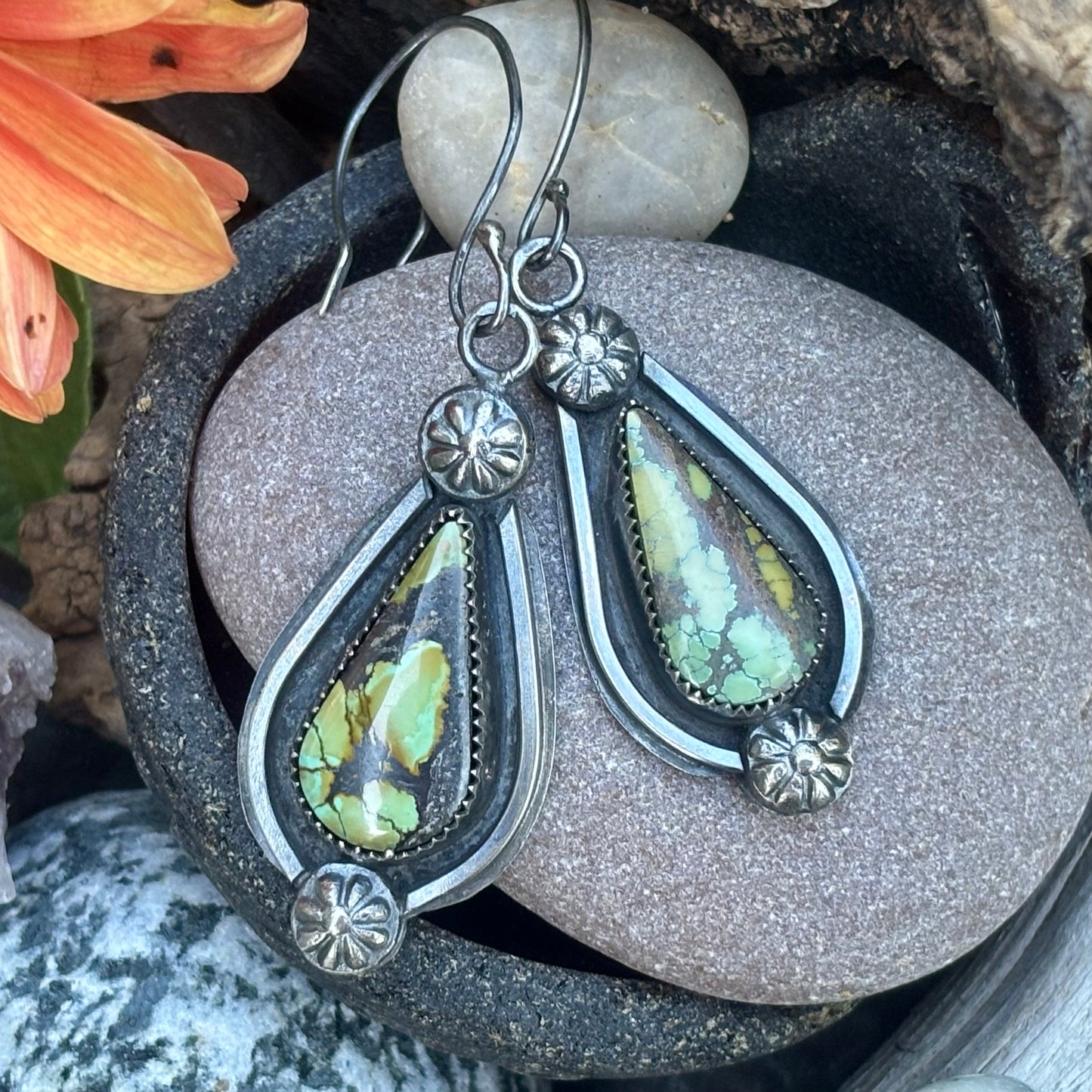 Sterling Silver Bamboo Mountain Turquoise Earrings