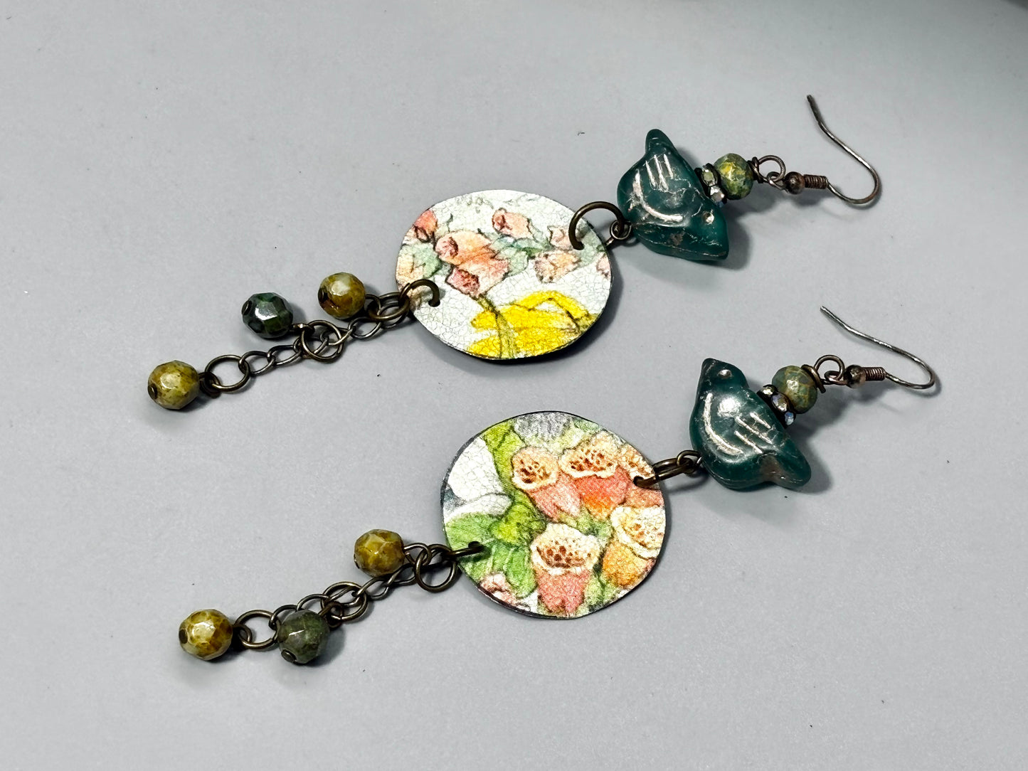 Birdie Foxglove Dangle Earrings