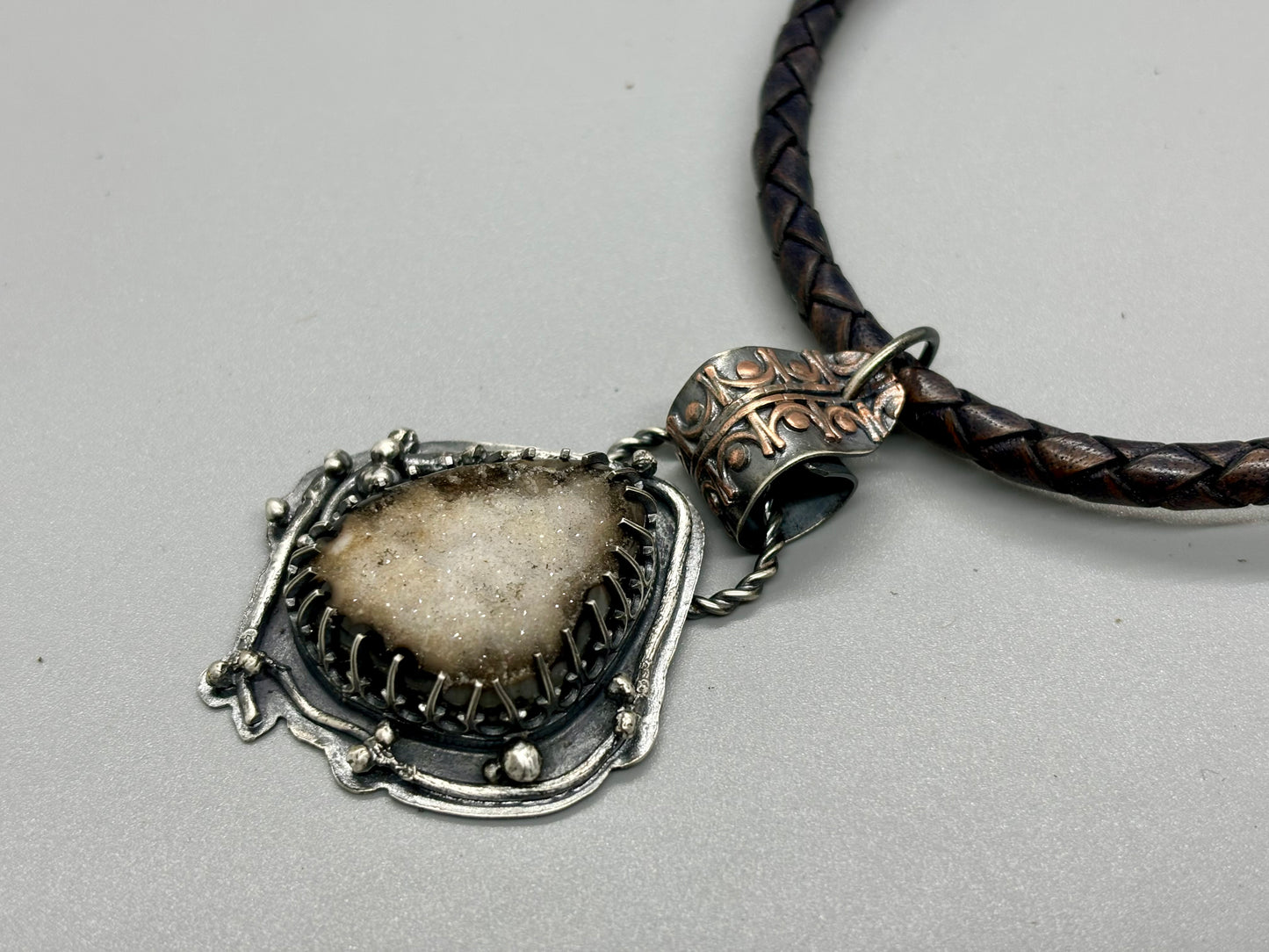 Dreamy White Druzy Choker Necklace